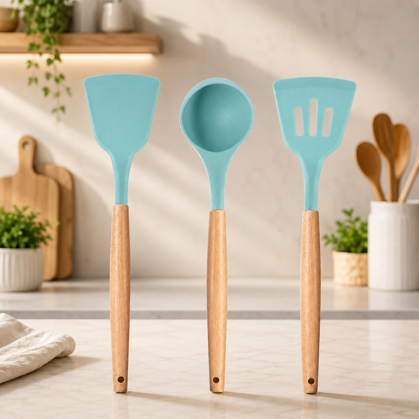 ajdkmart ltd Housewarming Gift and Beginner Cooking Setup Kitchen Tool Set(mint green, Baking Tools)