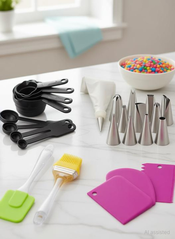 Naama Bakeware Combo – Cake Making & Decorating Tools for Baking & Kitchen Use Kitchen Tool Set(Multicolor, Baking Tools)