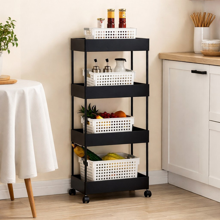 MGKENTERPRISE 4 layer Plastic Kitchen Trolley(DIY(Do-It-Yourself))