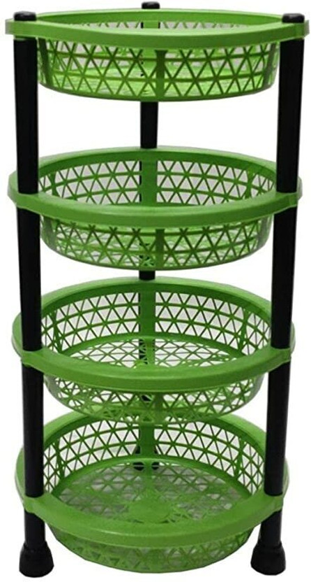 Collectrio 4Layer Multi-purpose Kitchen Storage Basket Kitchen Rack Potato,Vegetables Tray Plastic Kitchen Trolley(DIY(Do-It-Yourself))