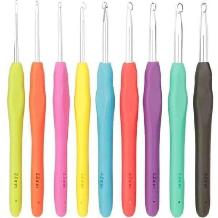 GLOW FIRST Crochet Hook Set Aluminum Arthritic Hands Smooth Needles Knitting Needles Knitting Pin(Pack of 8)