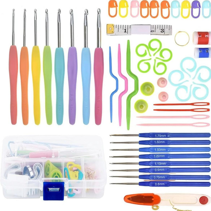 Shivom Crochet Hook Needle Set, 52pcs Ergonomic Sewing Knitting Knitting Pin Knitting Pin(Pack of 16)