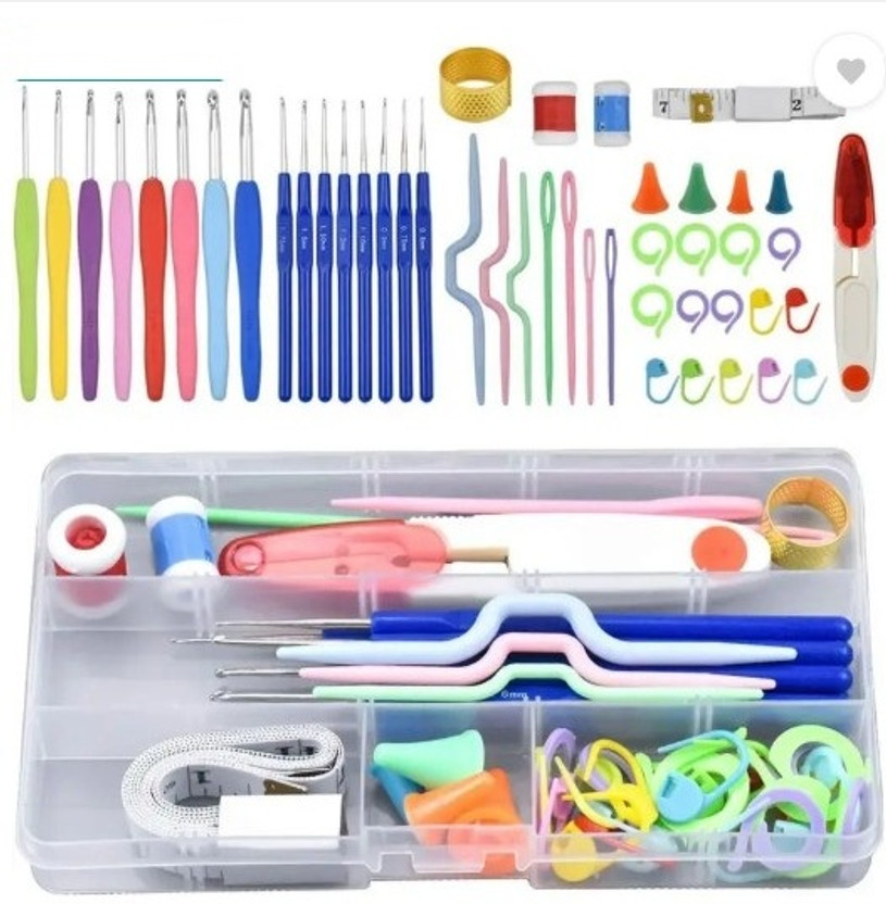 Hudabird Crochet Set Needle Knitting Pin 52 Pcs Knitting Pin(Pack of 16)