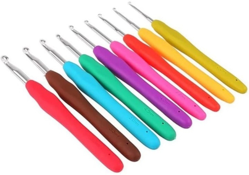 Raj Tailoring Crochet 2.0 to 6.0 Multicolour Knitting Pin(Pack of 9)