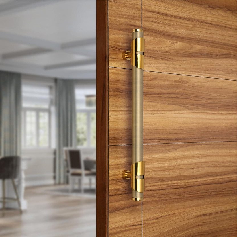 Bzcarts 24 Inch 1 Piece Antique Gold Finish BZcarts Door Handle Stainless Steel Door Handle(Beige, Gold Pack of 1)