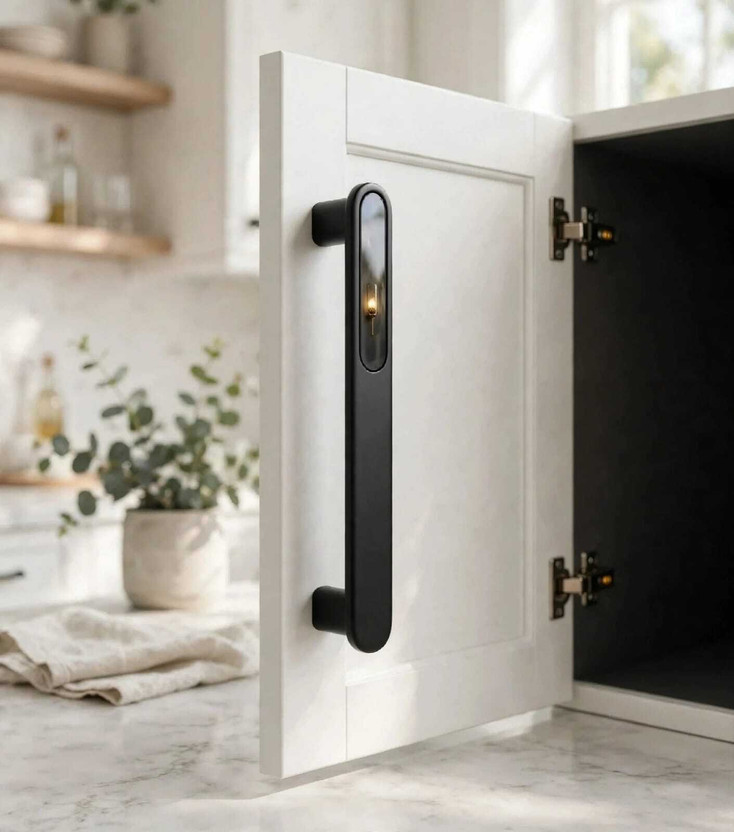 Hardware Hardware art 8"- BLACK-TWO/TONE LUXURY CABINET HANDLE FOR IDEAL BEDROOMS Zinc Cabinet/Drawer Handle(Black Pack of 2) - Flipkart Deal