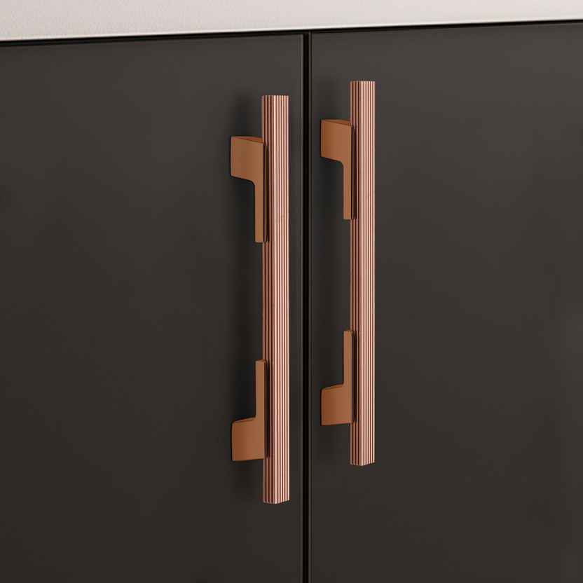 Plantex Wardrobe Handle/160mm Handle for Cabinet/Door Pull-Push Handle/Cabinet Handle Aluminium Cabinet/Drawer Handle(Brown Pack of 2)