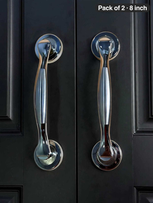 Hardware Hardware art 8inch - Premium chrome-plated door pull handles with a glossy. Zinc Door Handle(Multicolor Pack of 2) - Flipkart Deal