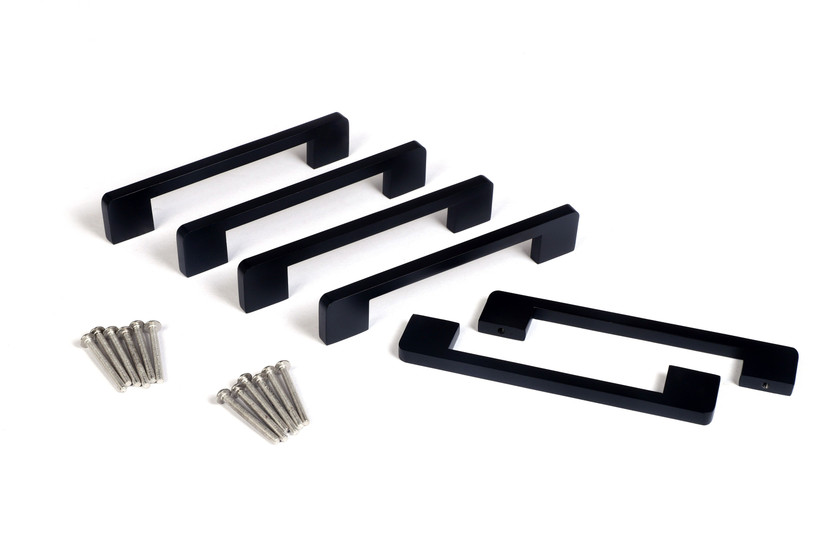Amar Enterprise Stainless Steel 6 Inches Matt Black Cabinet Drawer Handles, Black, Pack of 6 Stainless Steel Cabinet/Drawer Handle(Black Pack of 6)