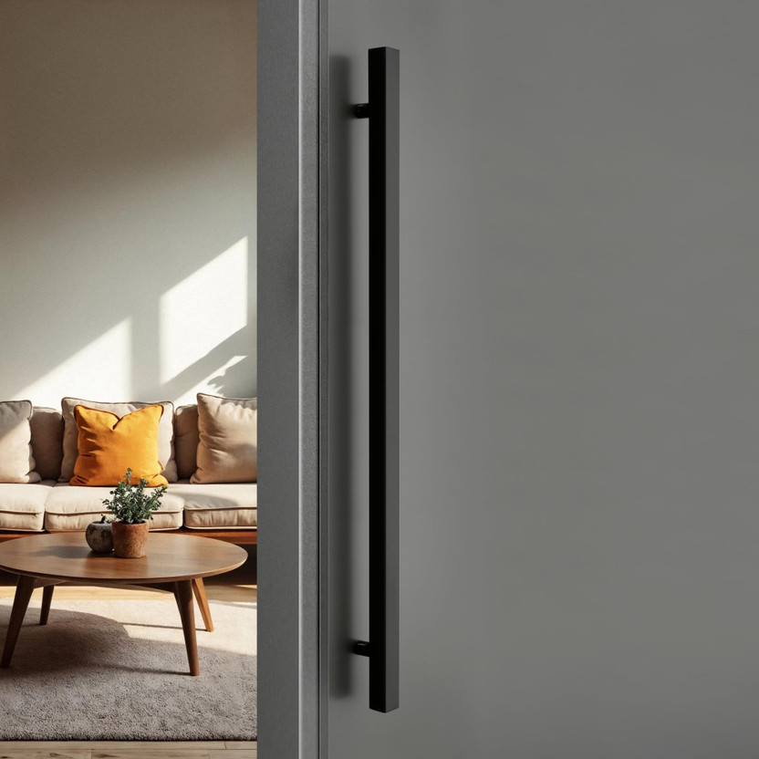 LAPO 36 inch Door Handle for Main Door,Wooden & Glass Door Zinc Door Handle(Black Pack of 1)