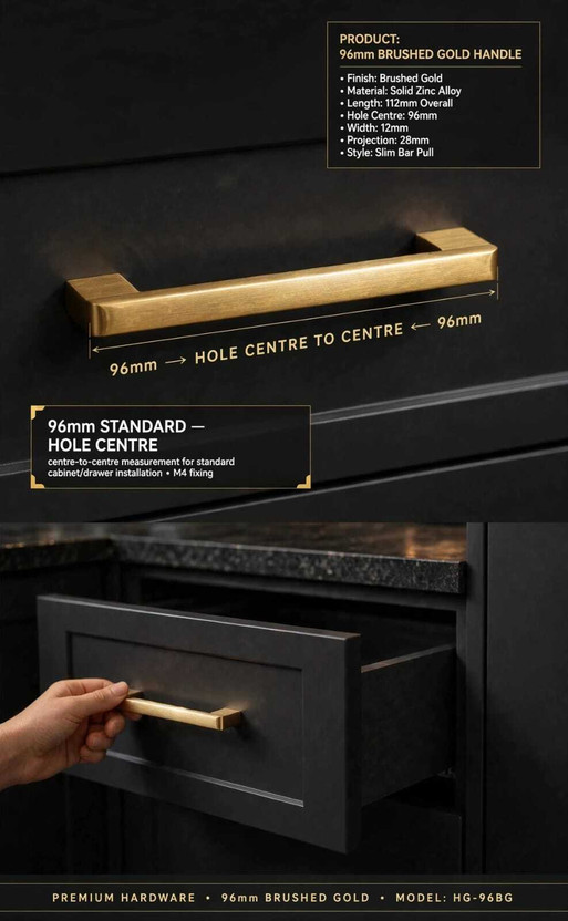 Hardware Hardware art 4"-ULTRA PREMIUM MATTE GOLD FINISH CABINET HANDLE Aluminium Cabinet/Drawer Handle(Gold Pack of 2) - Flipkart Deal