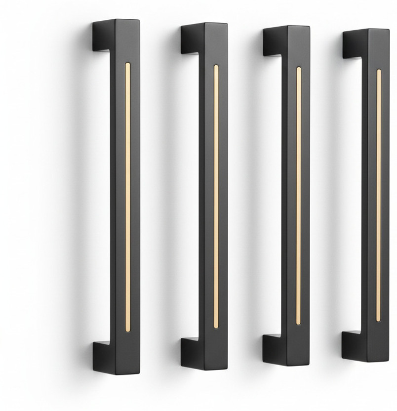 Dapple Dapple Rose Gold & Black Premium Wardrobe Handle | 160mm Zinc Cabinet & Drawer Pull Zinc Cabinet/Drawer Handle(Black Pack of 4) - Flipkart Deal