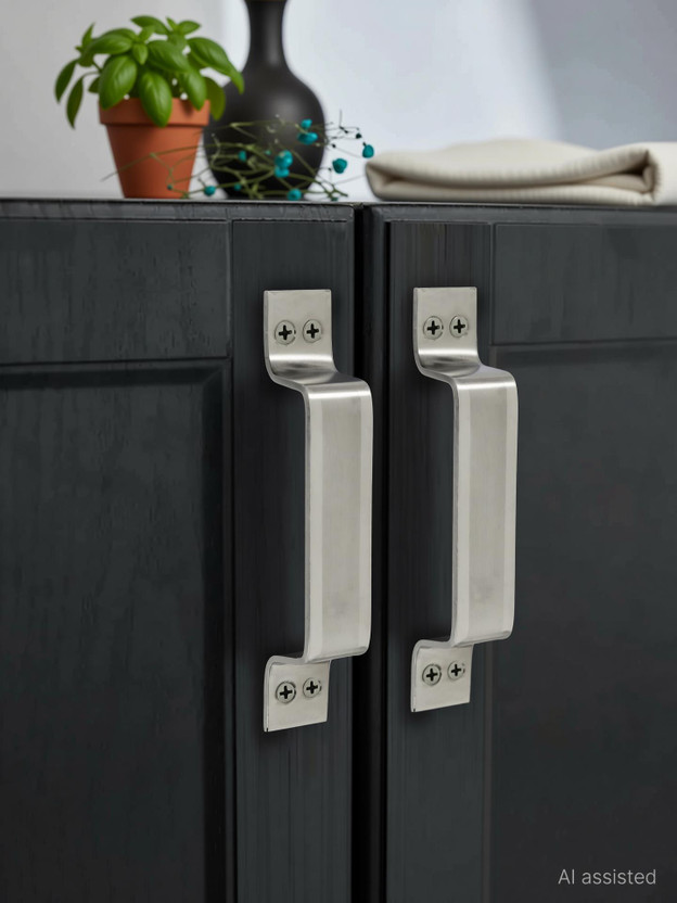 Screwtight 8 In. Kitchen Cabinet Handle, Pull Handle, Knob Handle, Drawer Handle, Stainless Steel Cabinet/Drawer Handle(Silver Pack of 4)