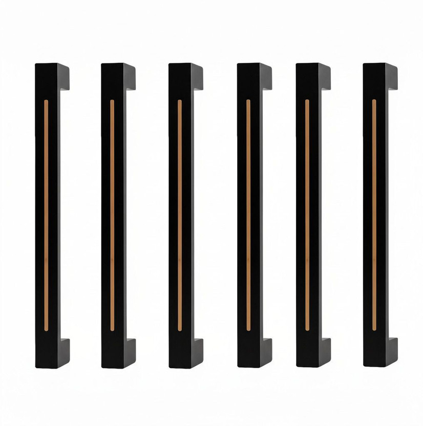 Dapple Rose Gold & Black Premium Wardrobe Handle | 1224mm Zinc Cabinet & Drawer Pull Zinc Cabinet/Drawer Handle(Black Pack of 1)