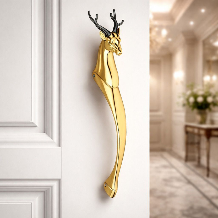 GLOXY GLOXY Deer Shape Main Door Handle 12 Inch Gold Finish| Push&Pull Wooden & Glass Doors Aluminium Door Handle(Gold Pack of 1) - Flipkart Deal