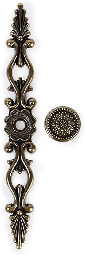 PROBEROS Traditional Antique Brass Cupboard Cabinet Drawer Door Pull Handle, 175mm Brass, Stainless Steel Cabinet/Drawer Handle(Gold Pack of 1)