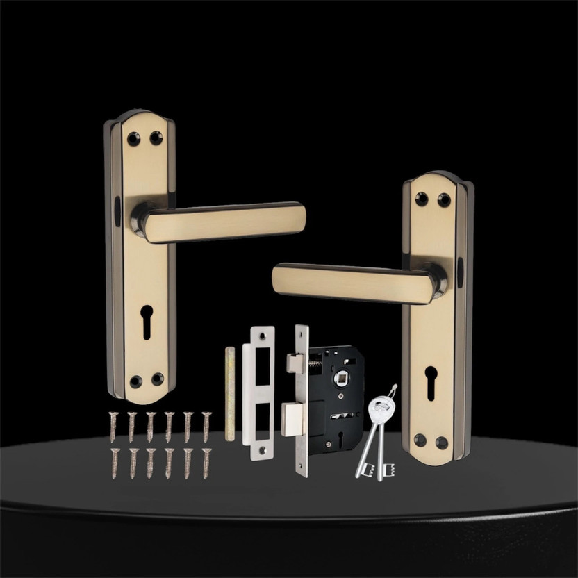 ProHard Iron Door Handle(Brown, Gold Pack of 3)