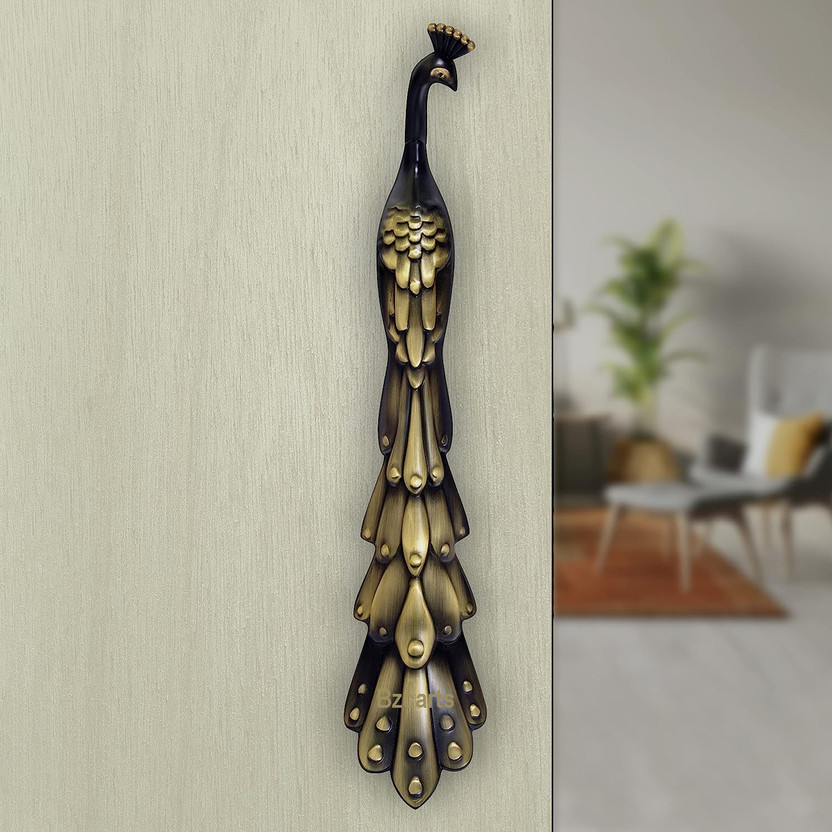 Bzcarts Bzcarts Peacock Shape Main Door Pull/Glass Door Handle(10 Inch Antique Finish) Aluminium Door Handle(Gold Pack of 10)