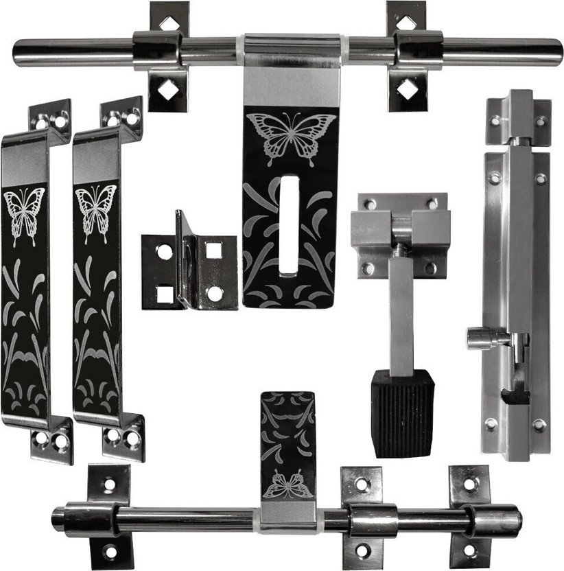 Circle MAIN DOOR HANDLE|Door Kit Stainless Steel|Door Hardware|Gate hardware Stainless Steel Door Handle(Steel Pack of 8)