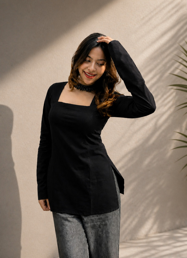 TMT TMT HUB Women Solid Straight Kurta(Black) - Flipkart Deal