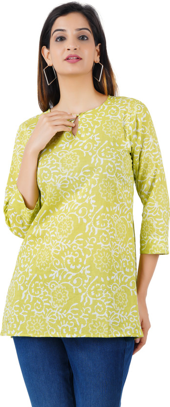 Buy Buy That Trendz Women Printed Straight Kurta(White, Yellow) - Flipkart Deal