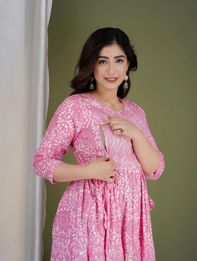 Fashion4Word Fashion4Word Women Printed Anarkali Kurta(Pink) - Flipkart Deal