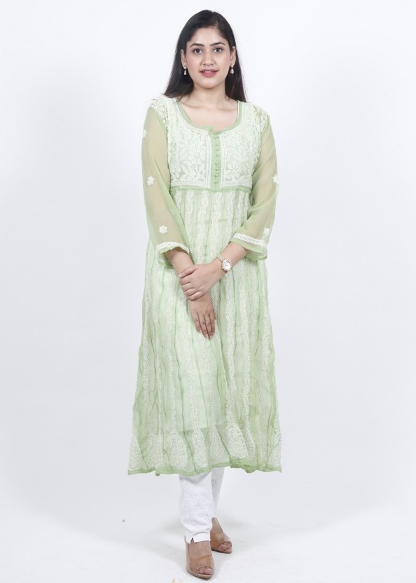 chikan anarkali kurta