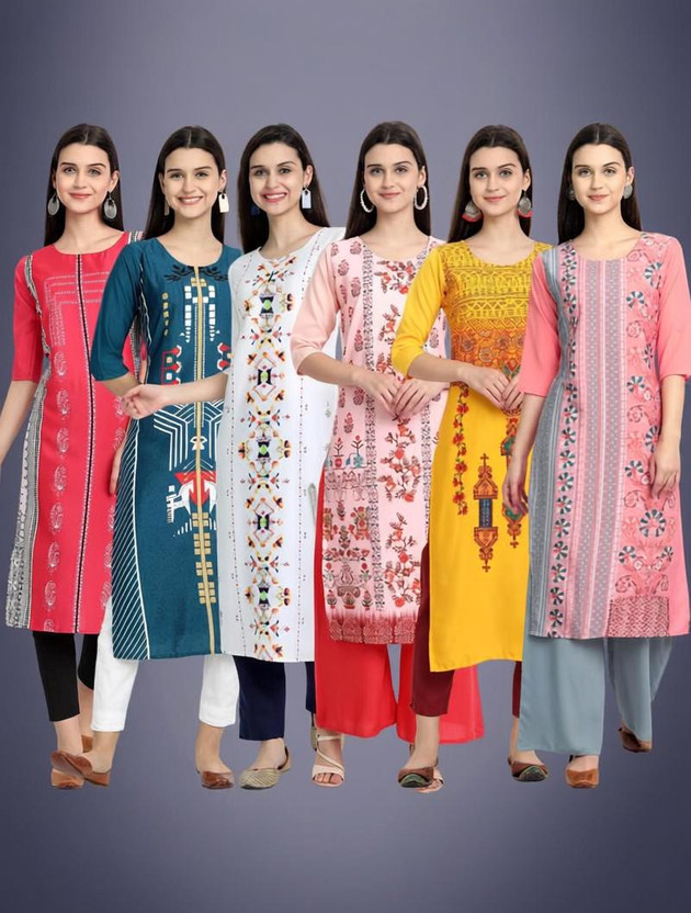 EthnicBasket EthnicBasket Women Printed Straight Kurta(Multicolor) - Flipkart Deal