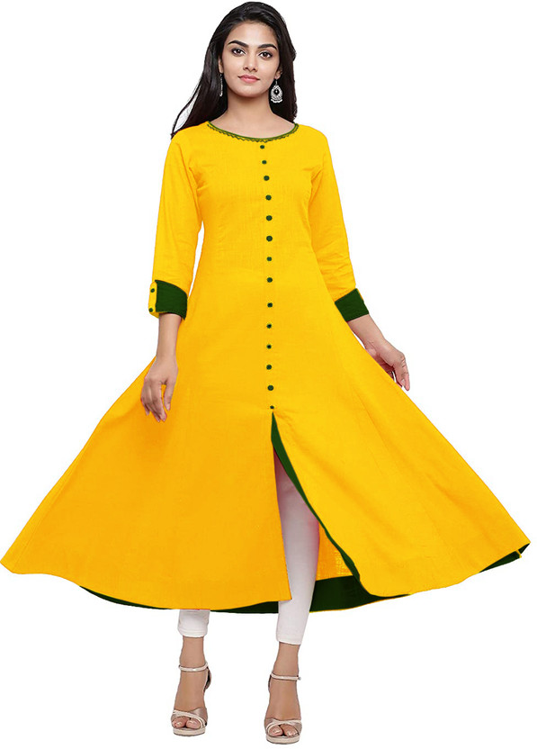 yellow colour kurti flipkart