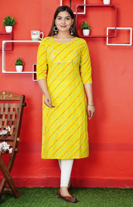 yellow colour kurti flipkart