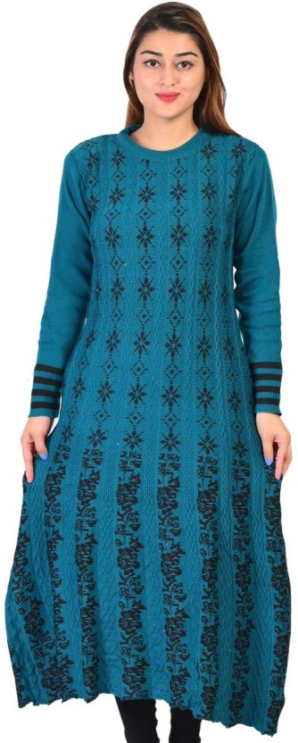 Buy Deeanna Full Sleeve Single Pocket V-Neck Woollen Knitted Kurti Set For  Women Online at Best Prices in India - JioMart.
