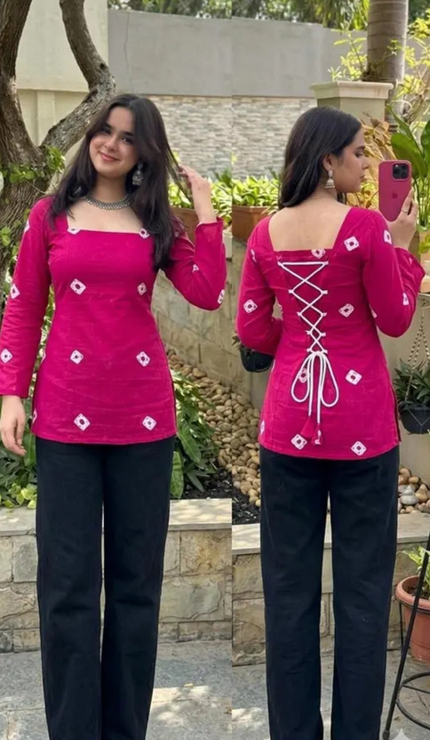 AAC AAC Women Printed A-line Kurta(Pink) - Flipkart Deal