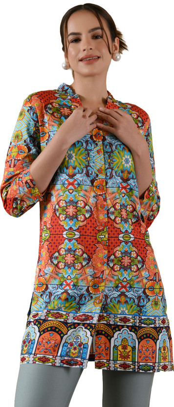 Saraj Saraj Women Printed Straight Kurta(Multicolor) - Flipkart Deal