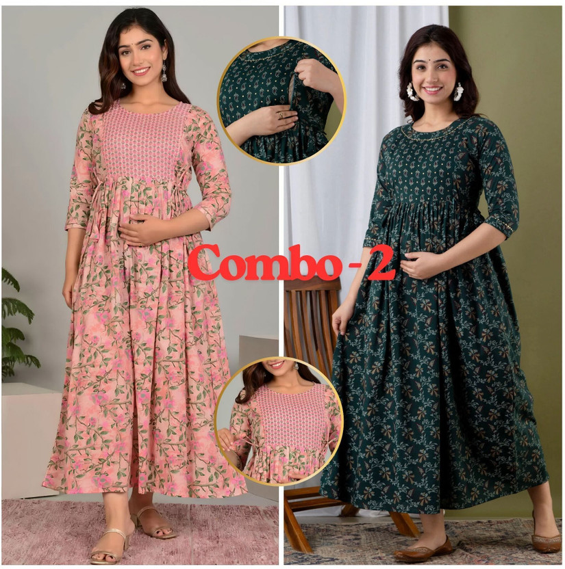 Dream Global Women Printed Anarkali Kurta(Multicolor)