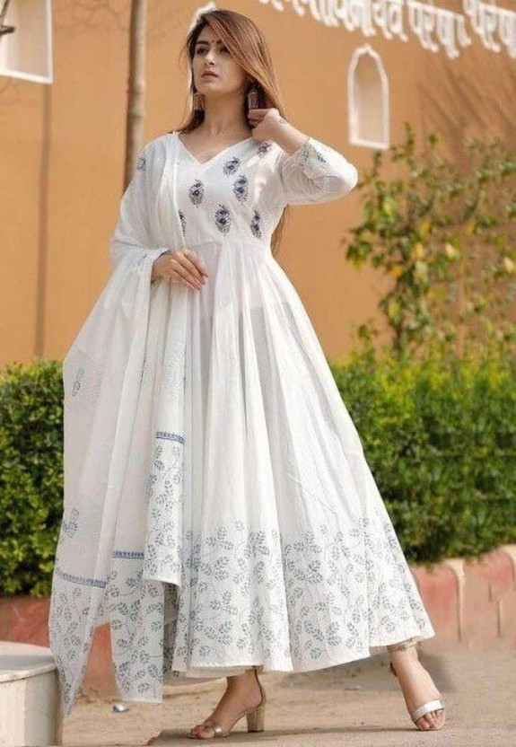 anarkali kurta white