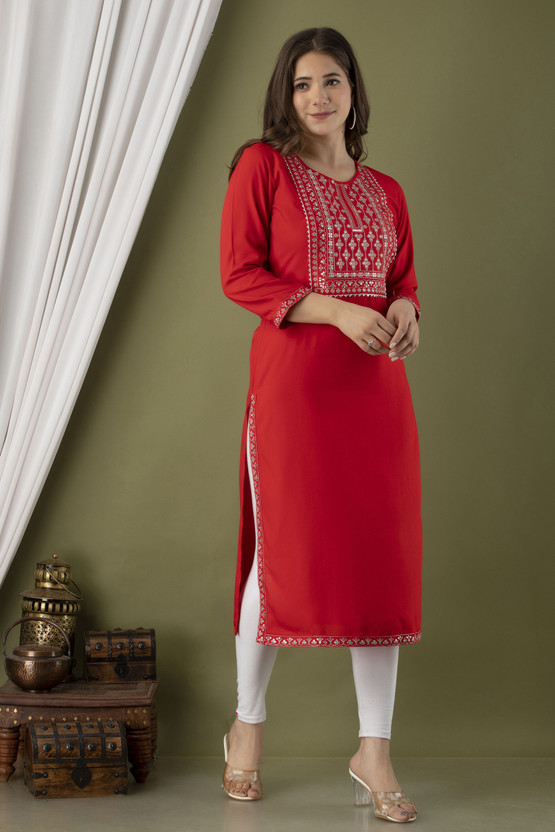 red color kurti online