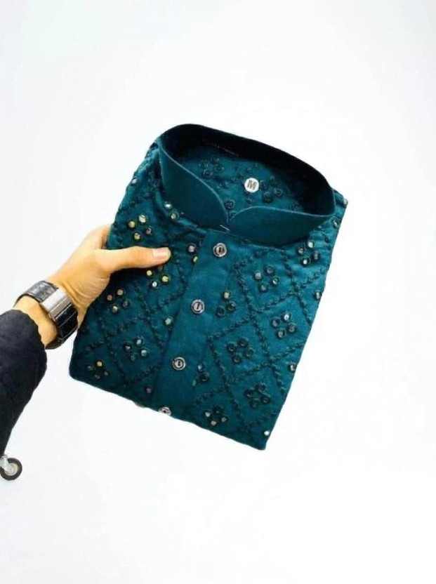 Nellist Nellist Men Embroidered Straight Kurta(Dark Green) - Flipkart Deal