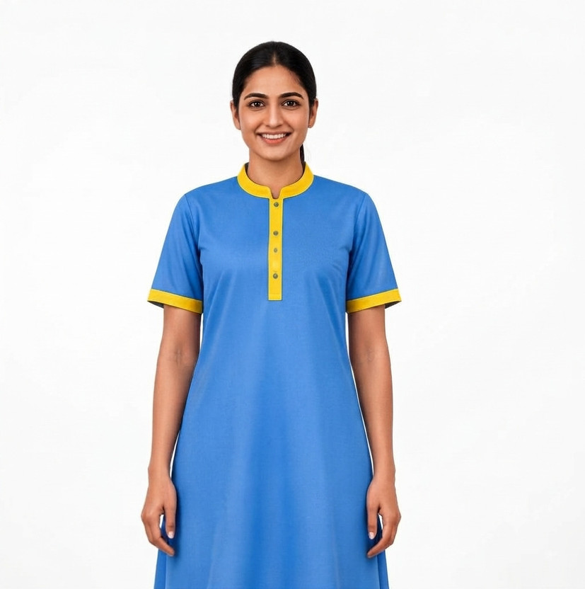 WORK WORK INDIA UNIFORMS Women Solid A-line Kurta(Blue) - Flipkart Deal
