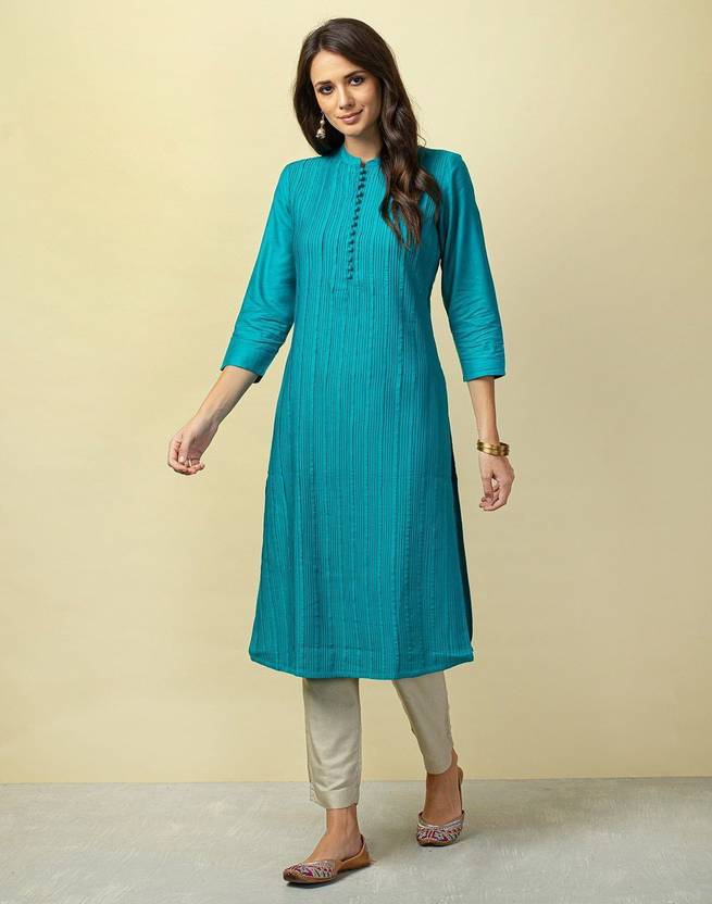 Fabindia Women Woven Design Straight Kurta Buy Fabindia Women Woven
