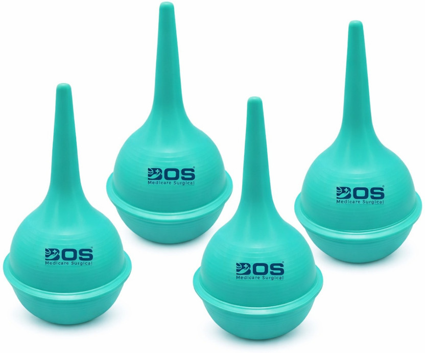 Bos Medicare Surgical Ulcer Bulb Syringe|Enema Bulb for Medical Use|Premium Quality Rubber|multicolour Laboratory Dropper Bottle(Polyester 60 ml Pack of4)