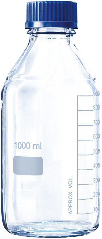 maruti Scientific Borosilicate Glass Reagent Bottle with Screw Cap 1000ml Laboratory Dropper Bottle(Borosilicate Glass 1000 ml Pack of1)