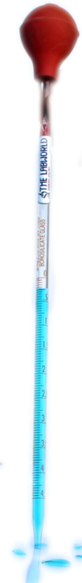 THE LABWORLD Labworld Glass dropper Pipette graduated for laboratory use l Laboratory Dropper Bottle(Borosilicate Glass 5 ml Pack of1)