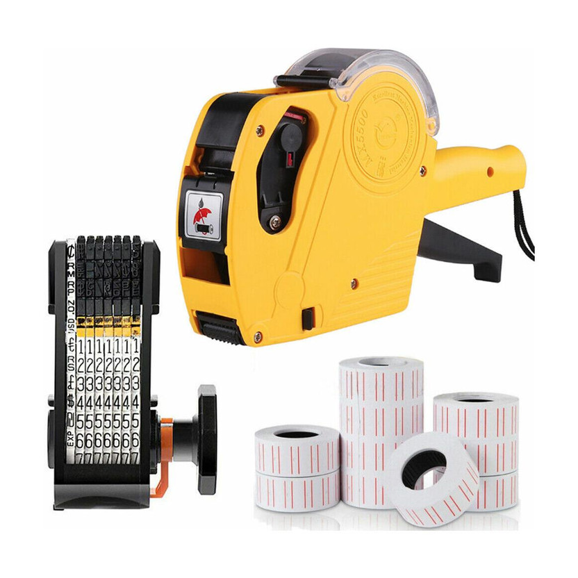 dinojames Price Labeller Printing Rate Printer Label Gun 8 Digits with 5pc paper Rolls Label Stamping Machine(Automatic)