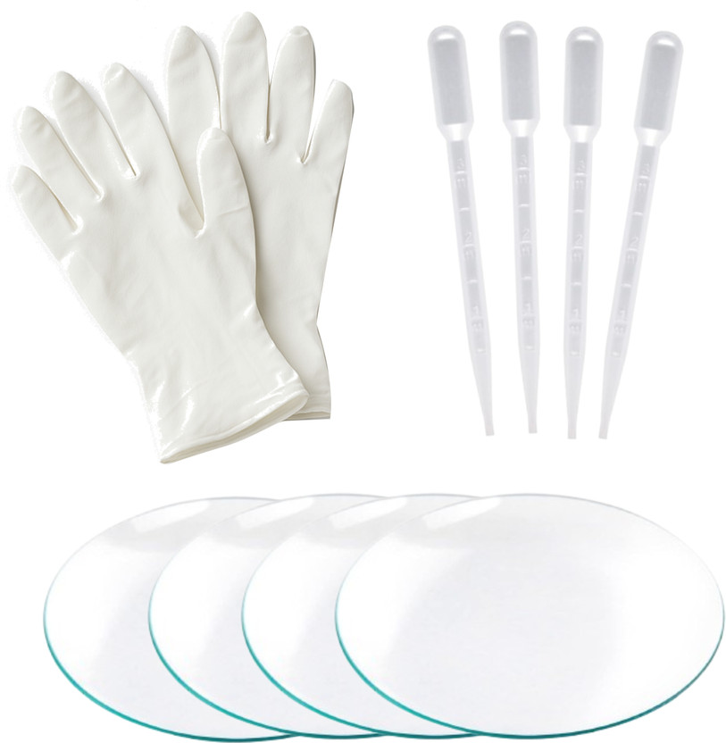 LABXPORT Watch Glass 75mm, 3ml Dropper & Gloves for beakers Covering lab ink filler Use Laboratory Watch Glass(2 mm)