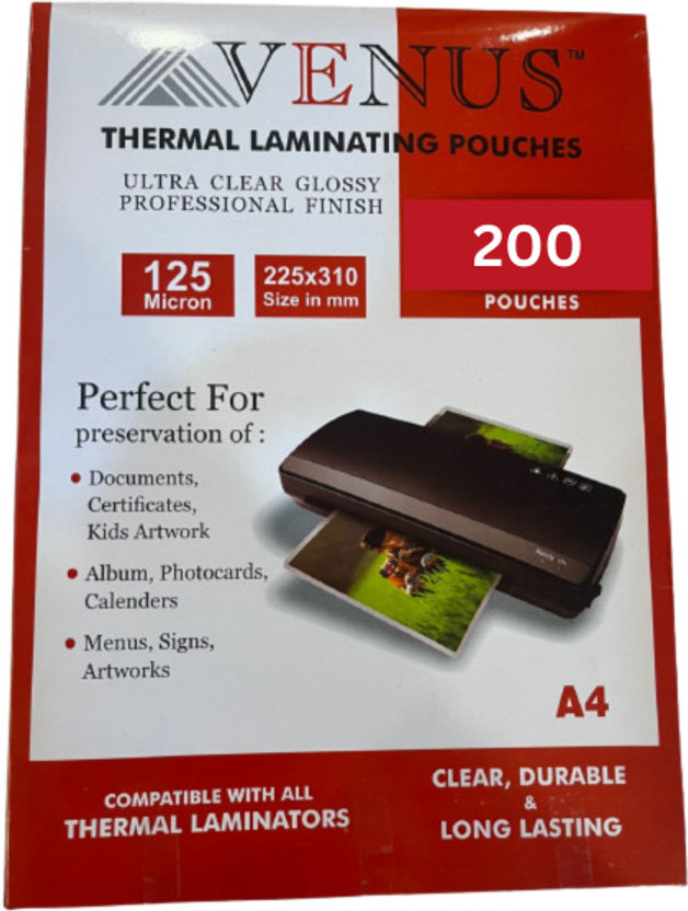 Venus Laminating Sheet(5 mil Pack of 200)