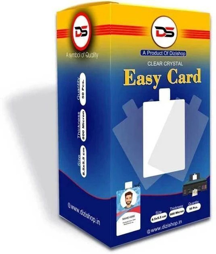 Dizishop Easy Card-50 (PRINTABLE SHEET+LAMINATION) School Card Laminating Sheet(1 mil Pack of 50)