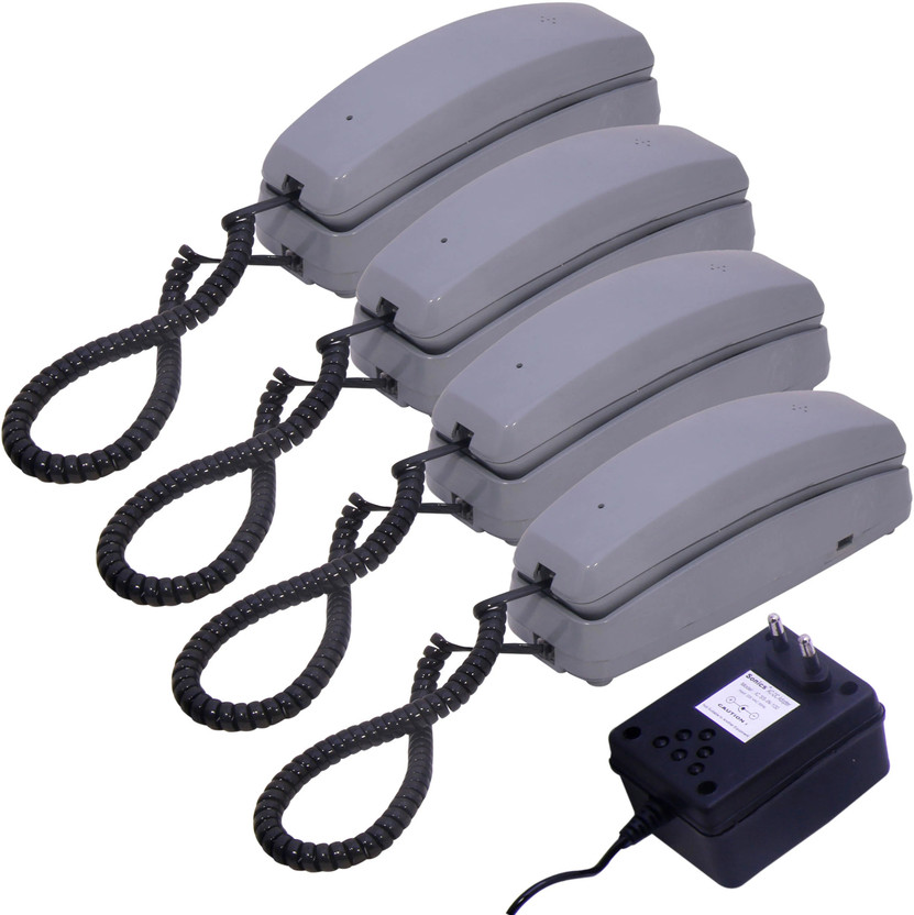 Sonics SS-IN-300 (1+3) Corded Landline Phone(Grey)