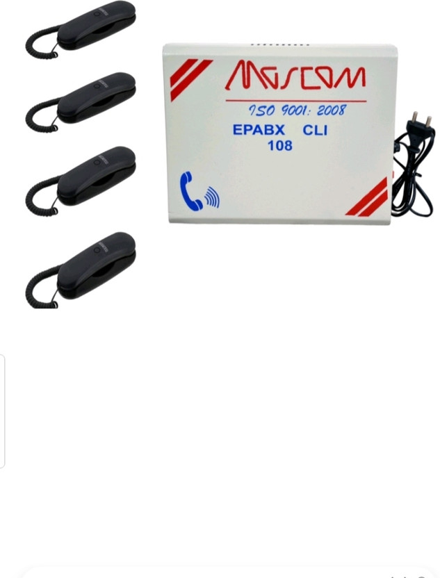 MASCOM 108 INTERCOM SYSTEM WITH FOUR HANDY PHONE Corded & Cordless Landline Phone(Grey)