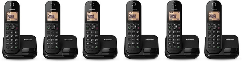 Panasonic wireless intercom 6 lines with caller id & speaker Cordless Landline Phone(Black)