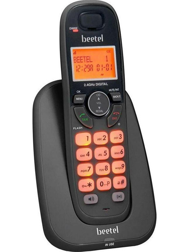 Beetel BT-X70 Cordless Landline Phone with Answering Machine(Black)
